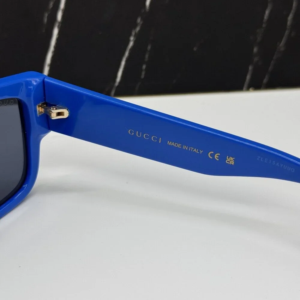 NEW GUCCI GG1460S 008 BLUE SQUARE MEN SUNGLASSES